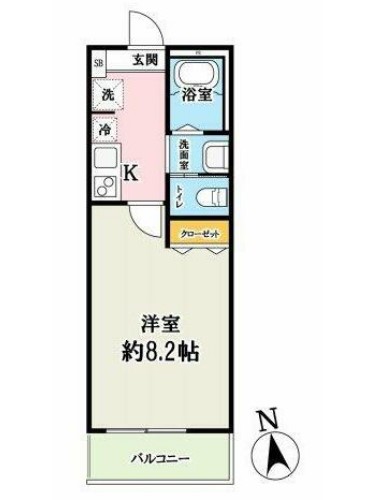 サクラテラス富士見・206号室の間取り