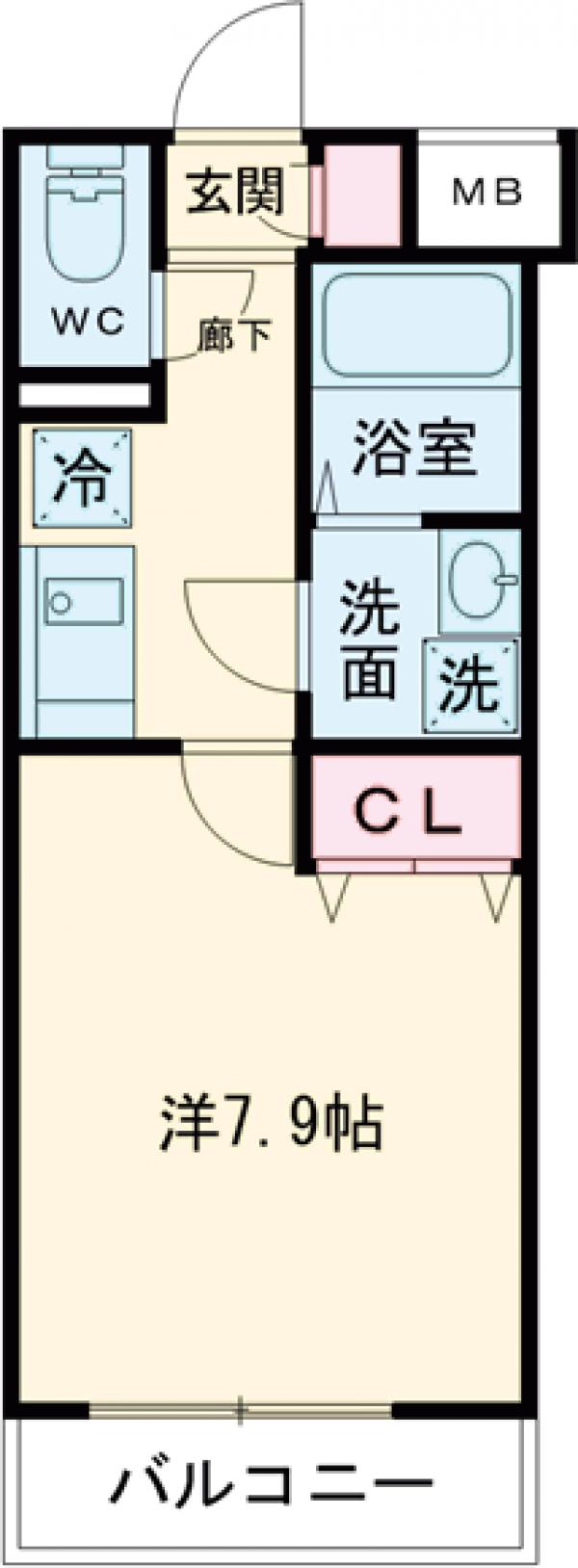 クレヴィスタ立石Ⅱ・208号室の間取り