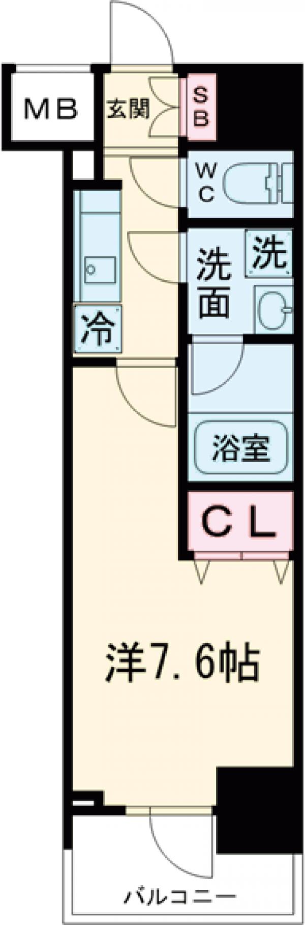 ＭＡＩＮＧＲＡＮＤＩＡ　ＡＳＡＫＵＳＡ・404号室の間取り