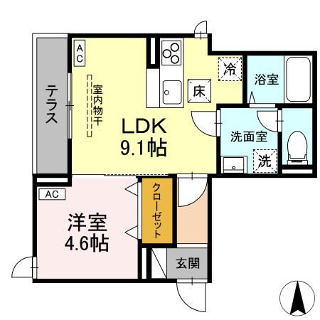 D-ROOM元横山町2丁目の間取り
