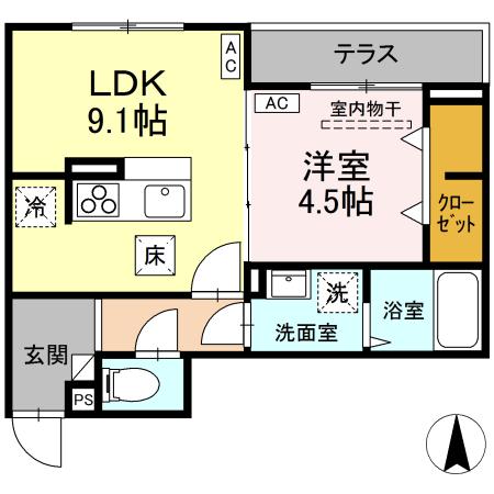 D-ROOM元横山町2丁目の間取り
