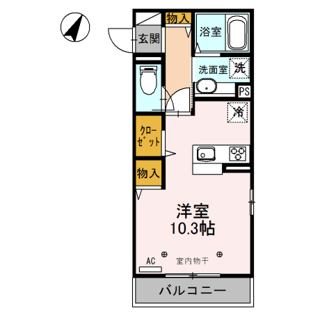 301号室の間取り