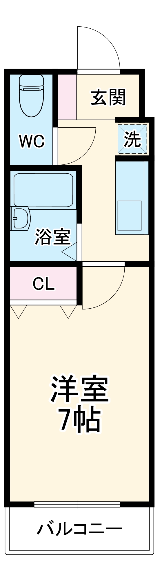 エクセルフジエ・2D号室の間取り