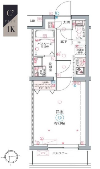 クレヴィスタ立石Ⅱ・401号室の間取り