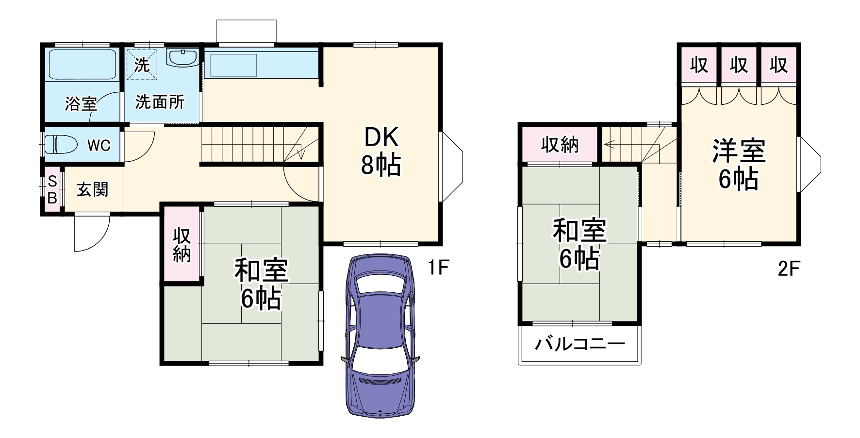 築比地貸家・1号室の間取り