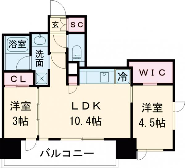 クレヴィアリグゼ錦糸町・601号室の間取り