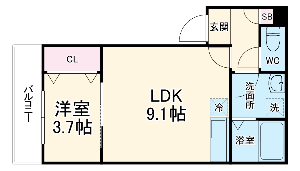 栄町の完工年月(2025年7月)築の賃貸アパートの間取り
