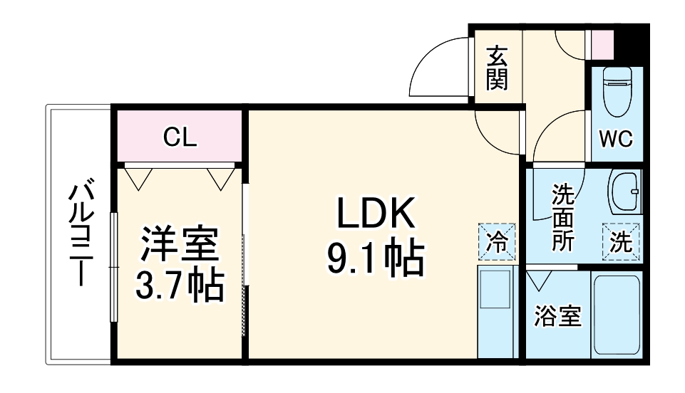 栄町の完工年月(2025年7月)築の賃貸アパートの間取り