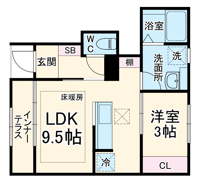 リーブルファイン草加青柳Ⅱ・101号室の間取り