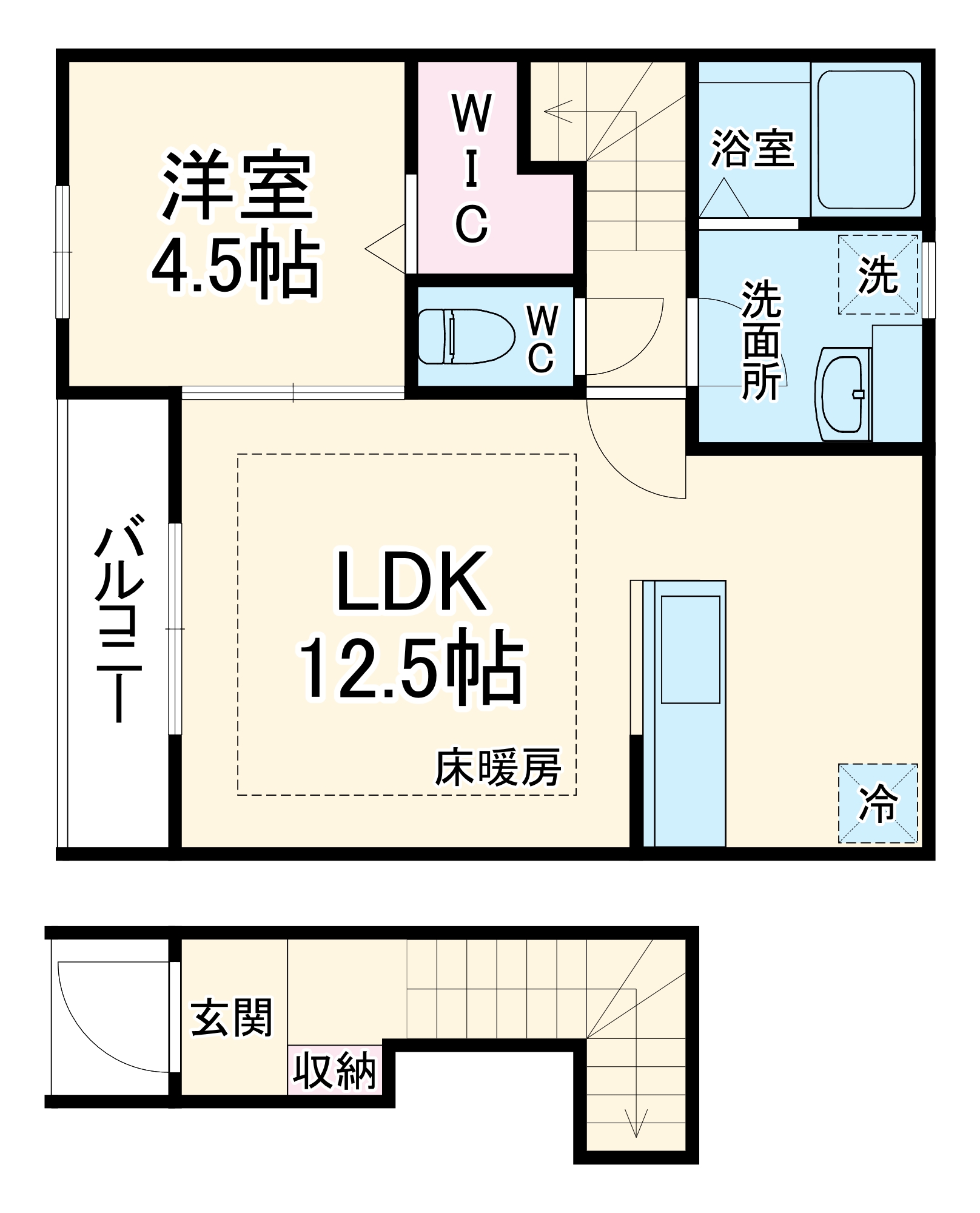 リーブルファイン草加青柳Ⅱ・202号室の間取り