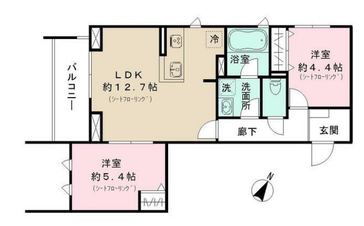 パークサイド宗峯・２０１号室号室の間取り
