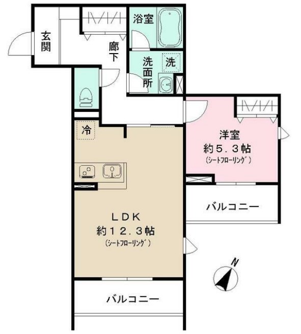 パークサイド宗峯・304号室の間取り
