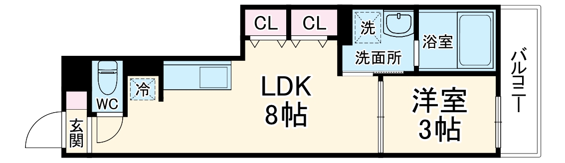 S-MOVE緑橋Ⅱの間取り