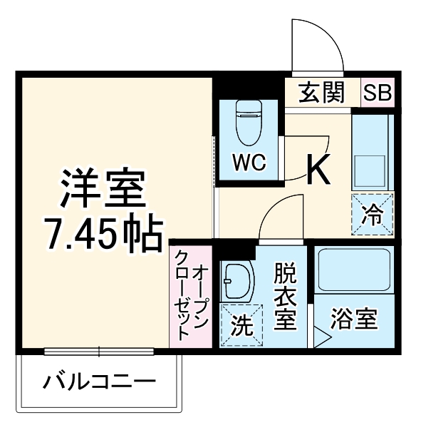 カインドネス北浦和・103号室の間取り