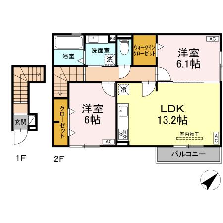 D-avance城崎町・201号室の間取り