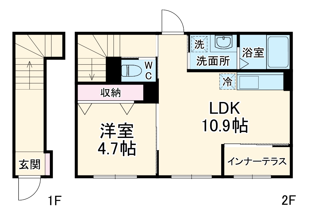 グレイスランドエム・203号室の間取り