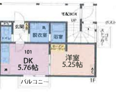 カインドネス北浦和・201号室の間取り
