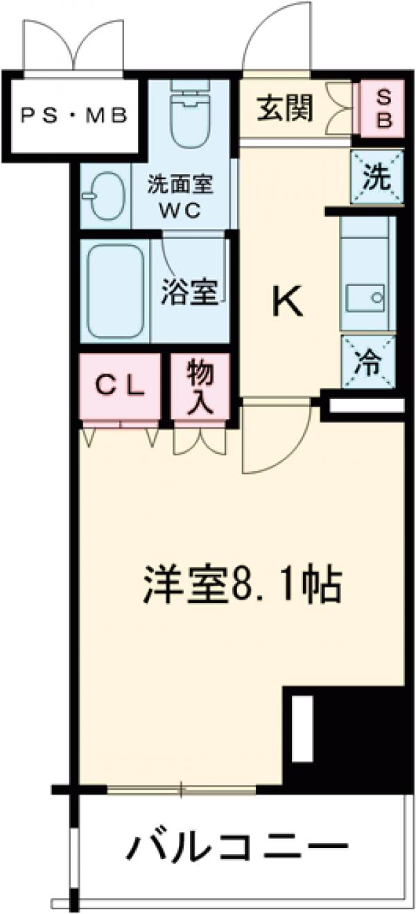 ライジングプレイス浅草弐番館・807号室の間取り