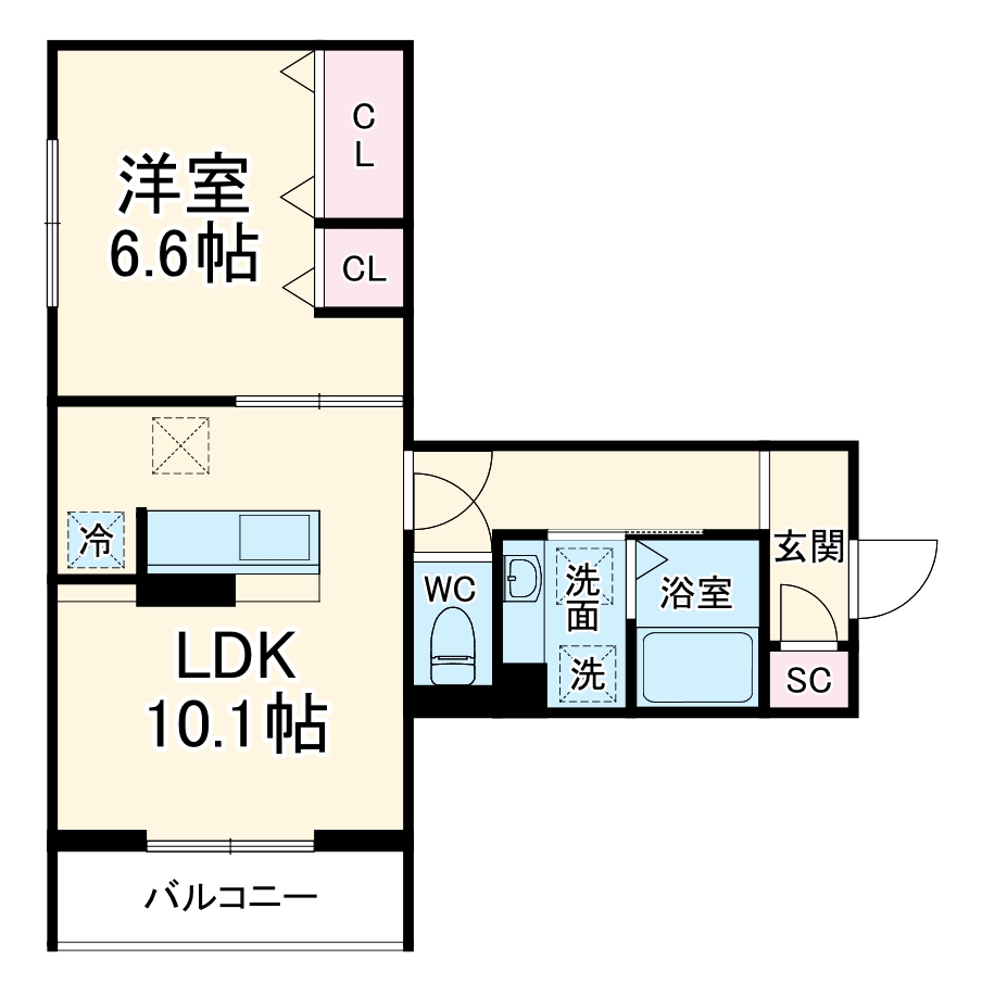 Ｎｏｂｌｅ Ｖｉｌｌａ土呂町・102号室の間取り
