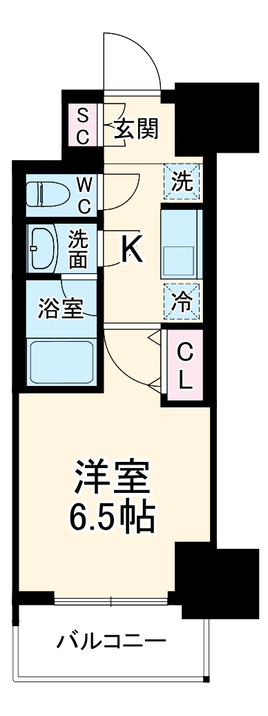 ルネフラッツ庄内通駅前・602号室の間取り