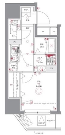 AZEST武蔵小杉・303号室の間取り