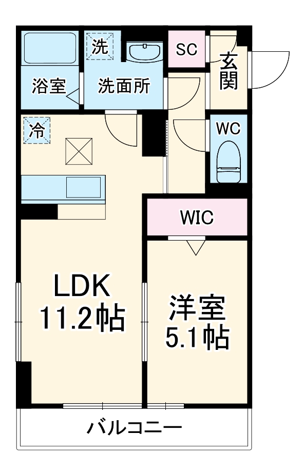 レンブランサ湘南台・305号室の間取り