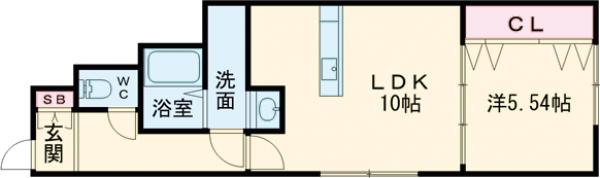 クレバメント太秦の間取り