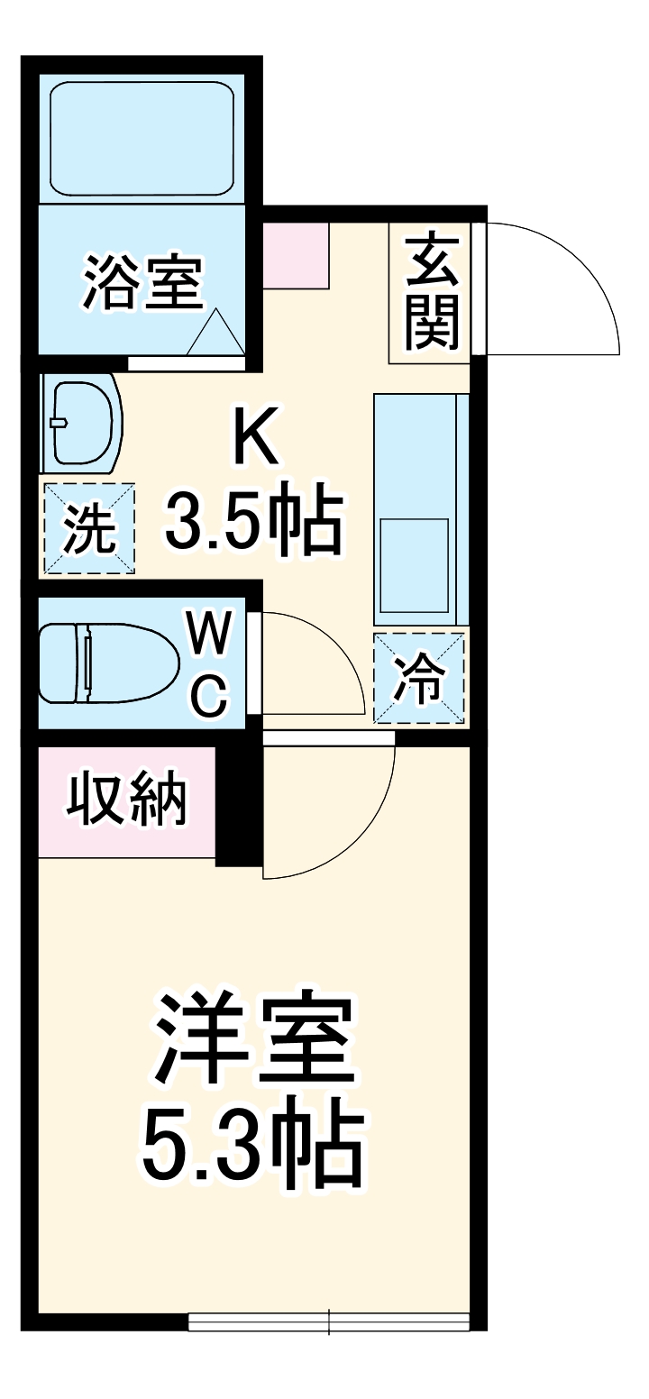 ＬＡＴＩＮＡ・102号室の間取り