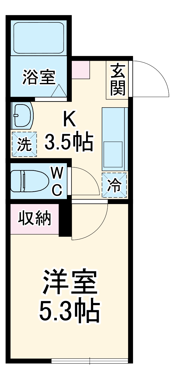 ＬＡＴＩＮＡ・202号室の間取り