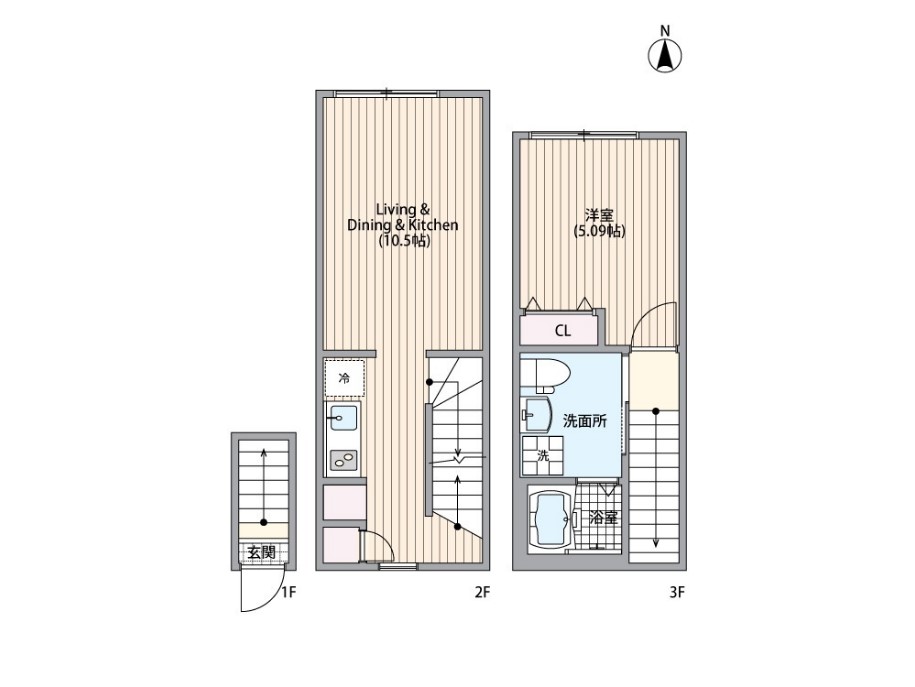 マーレ弦巻・203号室の間取り