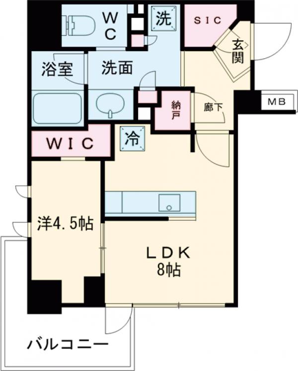 オーパスレジデンス中板橋・601号室の間取り