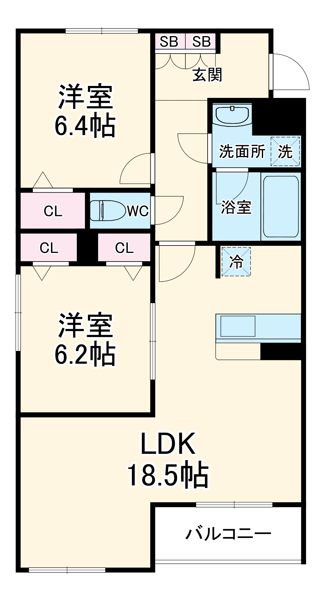 GREEN GABLES FAMIRIA B棟の間取り