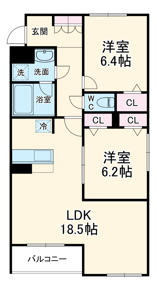 GREEN GABLES FAMIRIA B棟の間取り