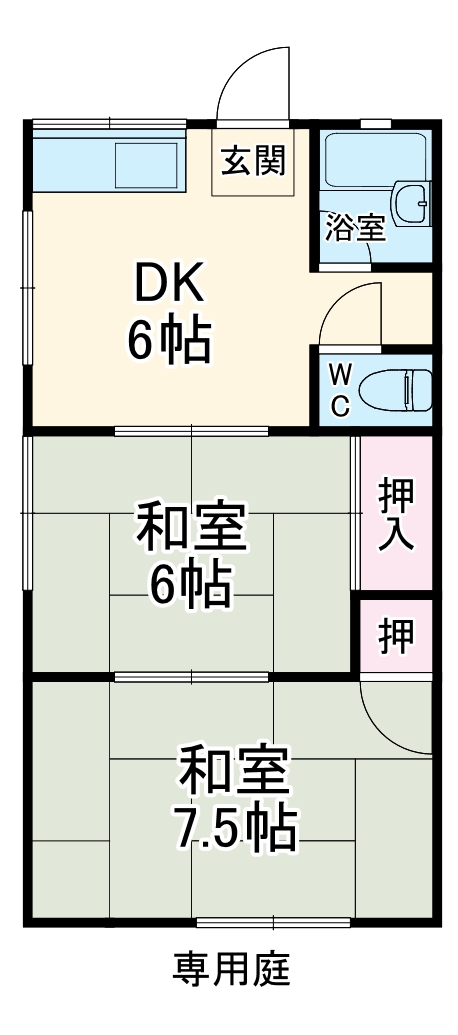 上ノ山サニーハイツ・102号室の間取り