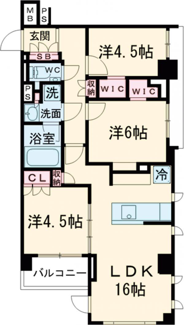 オープンレジデンシア鷹番・1F号室の間取り