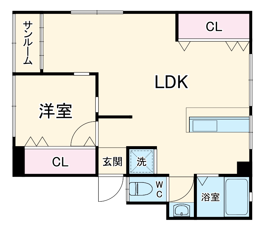 三隆(1)コーポラスの間取り
