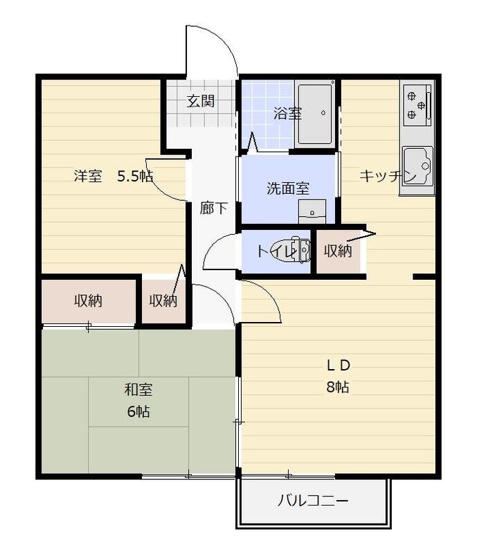 ラウンドフィールド霞Bの間取り
