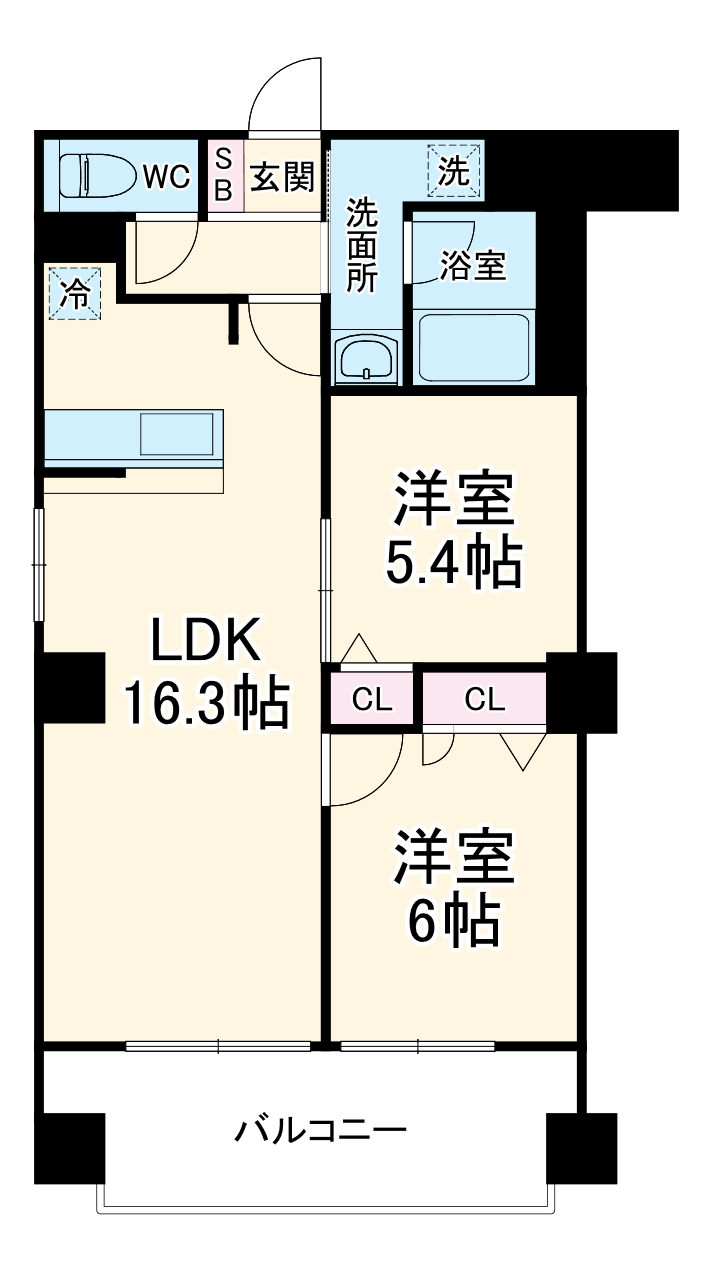 グリーン　ノブル　K・201号室の間取り