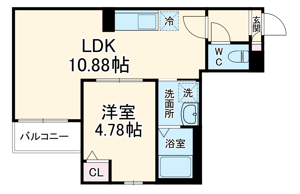 Jack uchisaiwaiⅠ・303号室の間取り