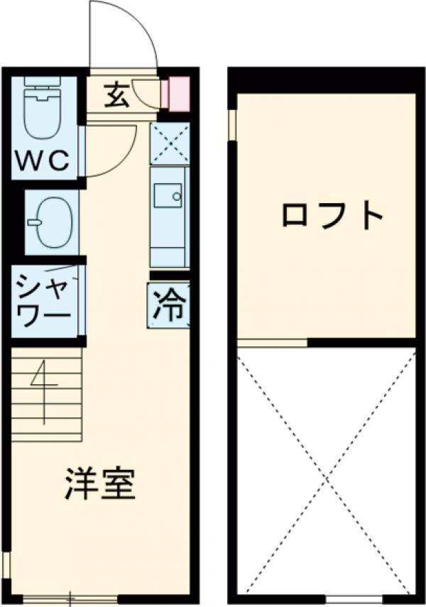 (仮称)大山西町アパート・206号室の間取り