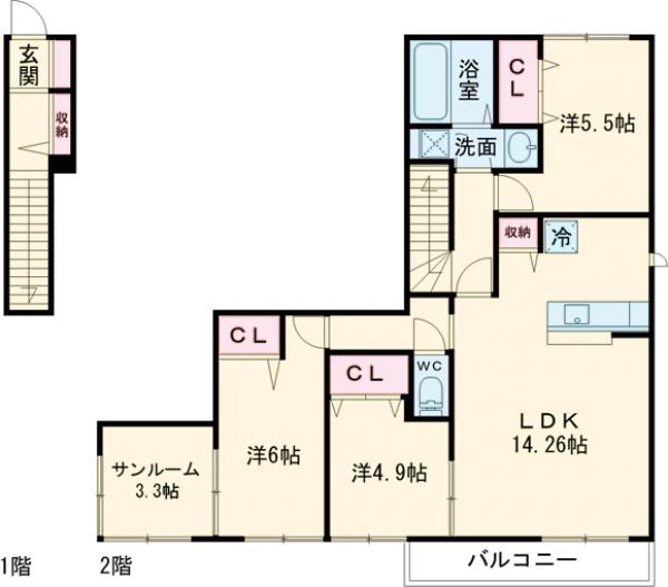 MIYABI TWO・201号室の間取り