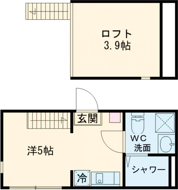 シェ ル サンキエム 堀切・107号室の間取り