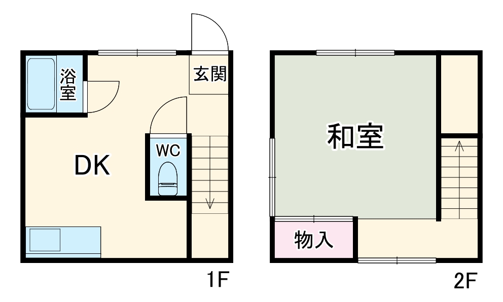 中区山元町 坂の下のコテージの間取り