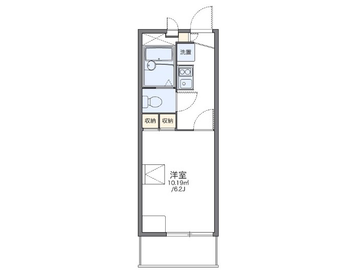 レオパレスグリーンリーブズ・205号室の間取り