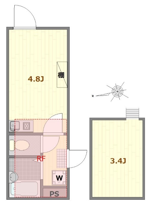 Well-being羽田・104号室の間取り