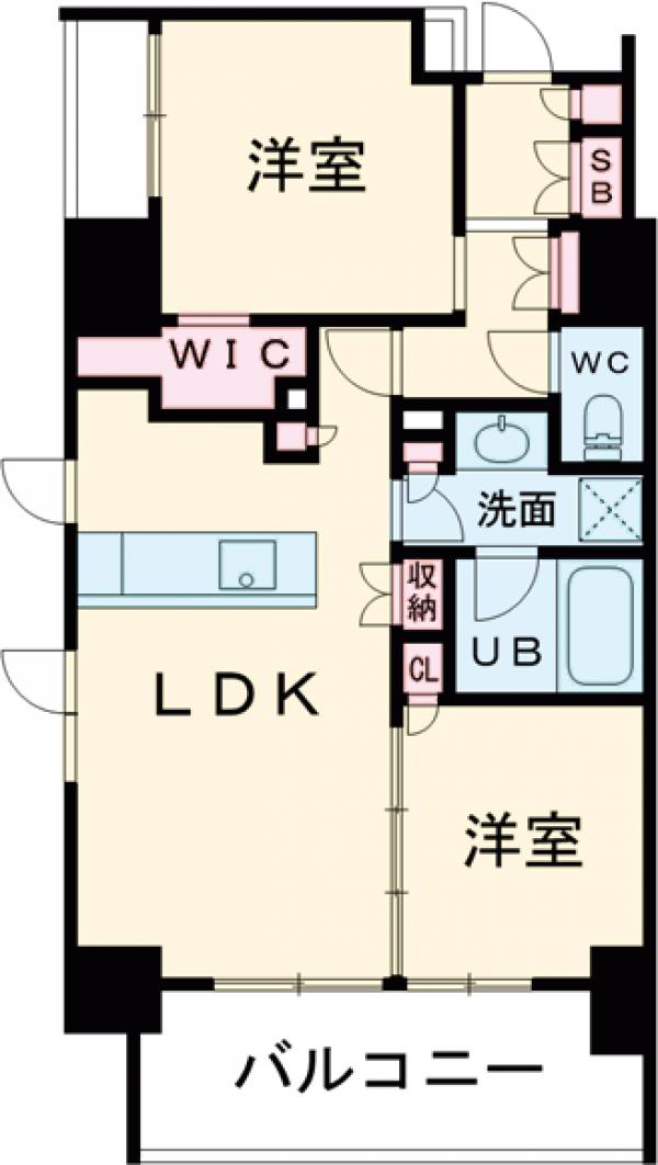 ディームス大井町・702号室の間取り