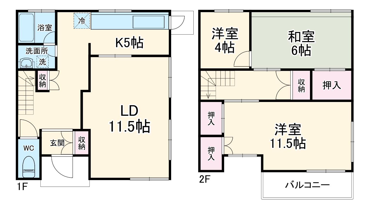 鷺沼テラスハウス・A号室の間取り