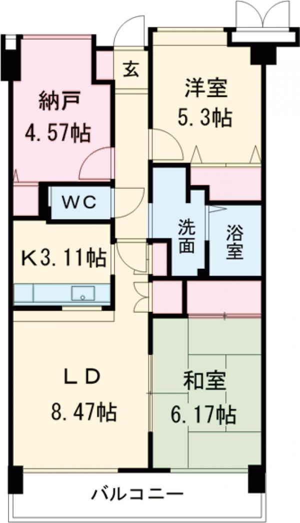 ラフィネ立川の間取り