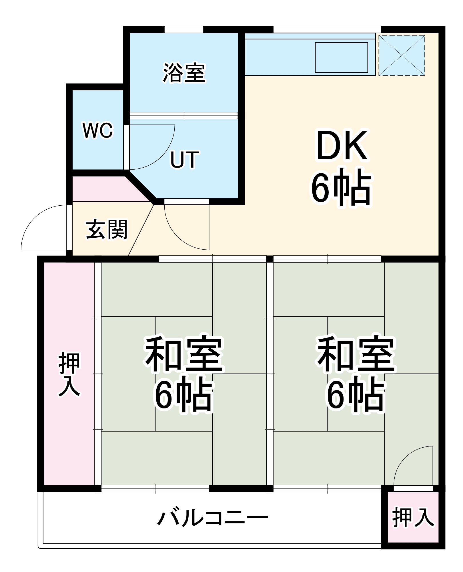 スカイハウス・214号室の間取り