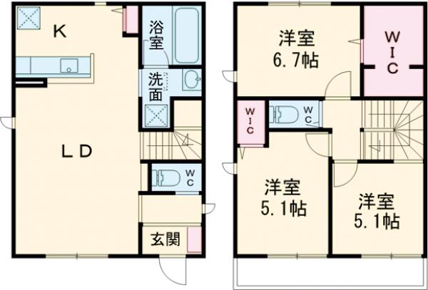 ソルコリーナ Bの間取り